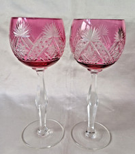 A Pair of Bohemian Cranberry