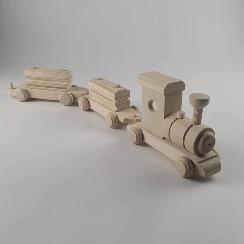 Wooden train toy with two - train,