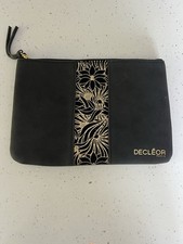 DECLEOR Zip Cosmetic Makeup Bag Gold and Black