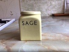 Bristol Pountney Kitchen Ware Yellow Storage Jar SAGE VGC