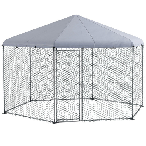 Walk chicken run with cover - in,