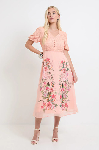 Wallis blush fit flare - &,