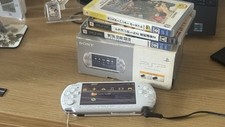 Sony PSP 3000 Pearl White Portable Console PlayStation + Battery, Charger, Games