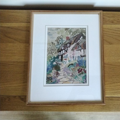 Vintage framed embroidery - vintage,