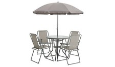 4 Seater Metal Patio Set - Light Grey