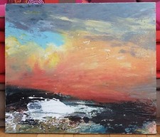 Seascape Abstract, Acrylic