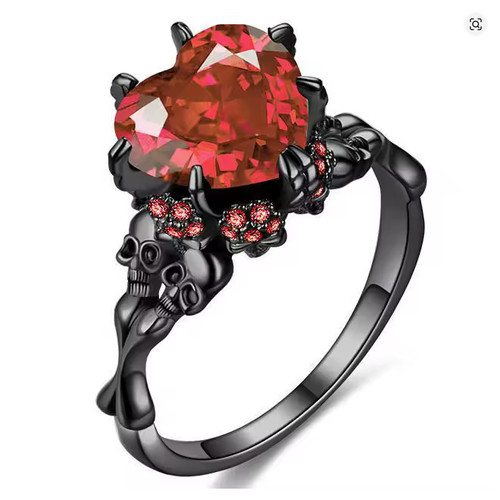 Black gothic skulls and heart - gothic,