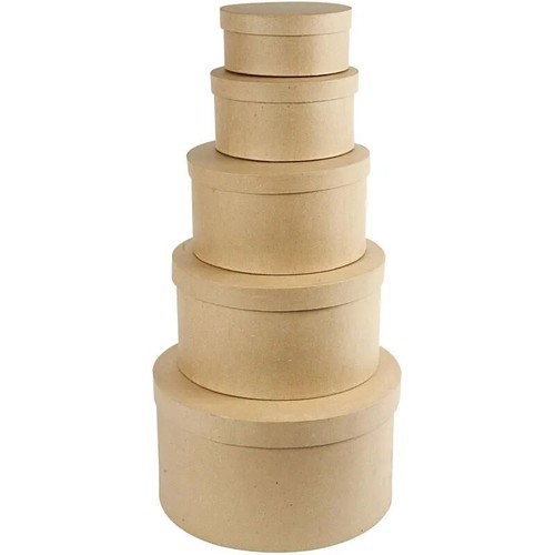 Round hat boxes with lid - round,