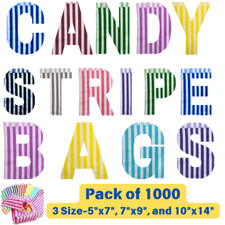 1000x Candy Stripe Paper Bags
