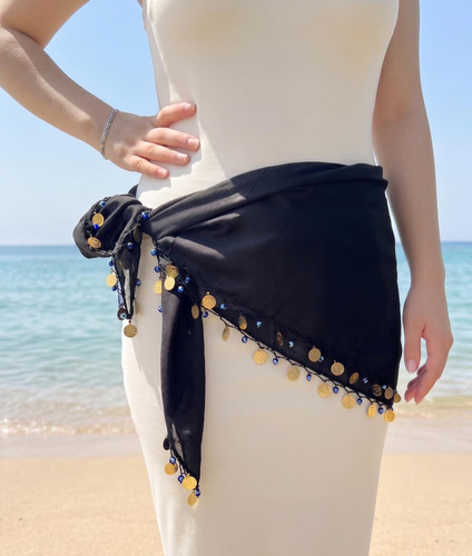 Black turkish headscarf with - black,