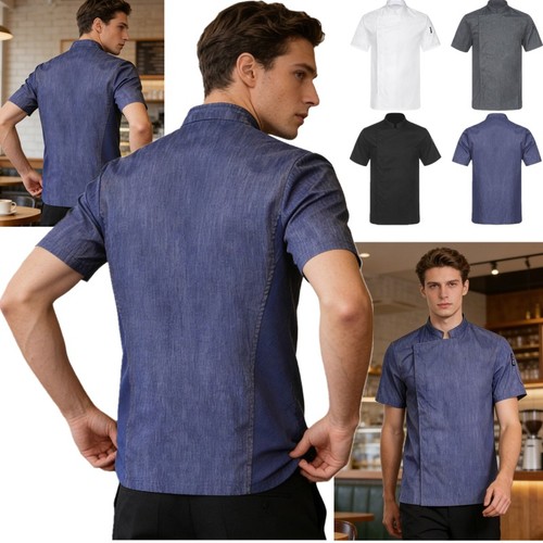 Men chef coat short - short, sleeve