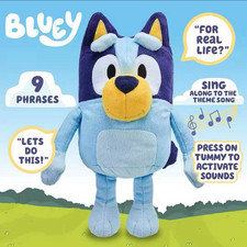Bluey Talking Dogs Soft Toys - Blue Plush