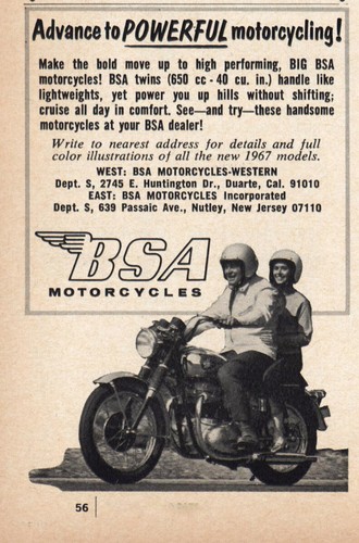 1967 bsa motorcycles powerful - bsa,