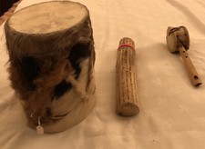 South American & African Music Instruments -Set of 3 -Drum, Rainstick & HandDrum