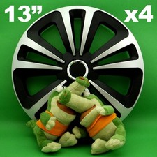 HUB CAPS 13 " Terra 4 Pieces Silver+Black for DAEWOO LANOS NEXIA FIAT SEICENTO