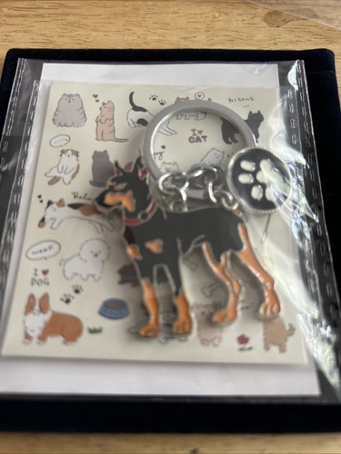 New doberman dog keychain - dog,