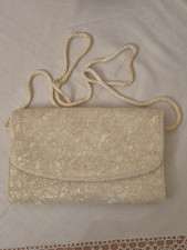 CREAM BEADED EVENING BAG