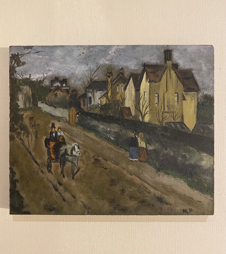 Vintage painting village - vintage, a
