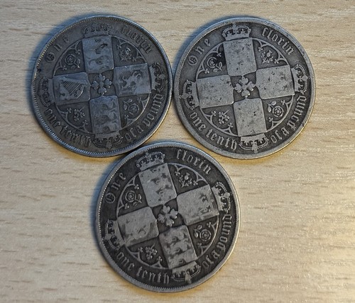 Silver gothic florin coin - florin,