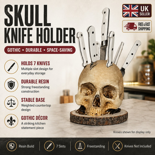 Skull knife holder - skull, 7