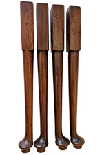 Set of 4 substantial reclaimed salvaged antique Georgian mahogany table legs pad