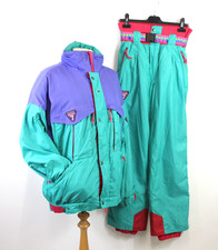 DEGRE 7 Vintage Ski 2-Piece Jacket & Trousers Teal 90s Retro UK 12/38 - EHB