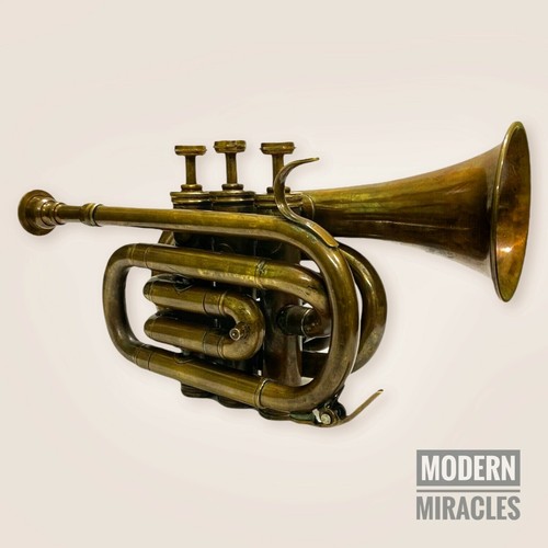 Antique brass trumpet vintage - antique,