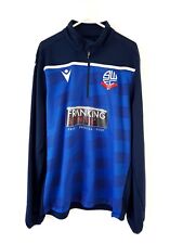 Bolton Wanderers Training Jumper. Medium. Official Macron. Blue Adults Top M.