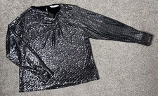 BNWT ZARA BLACK SILVER SEQUIN
