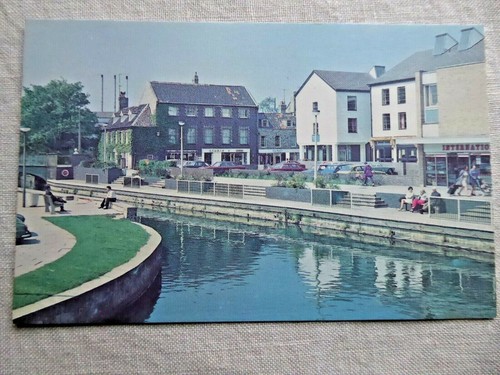 Vintage postcard town - vintage, bridge