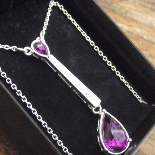 Silver plated purple - purple, bead
