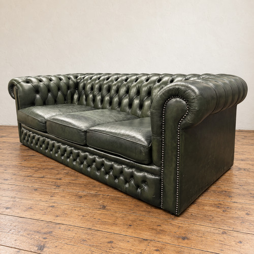 Seater dark green leather - 3,