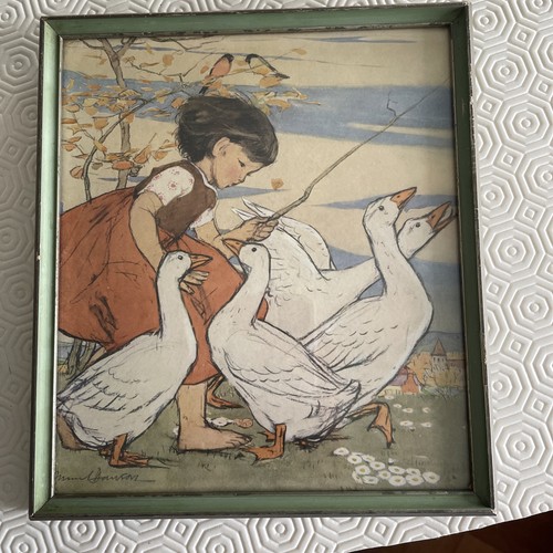 Vintage framed print - framed,