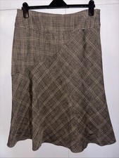 New Without Tags Atmosphere Knee Length Brown Tartan Flare Skirt Size 14