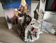 Vintage Light Up Christmas Church, ‘Mervyn’ 1994, Ceramic Christmas Decorations 
