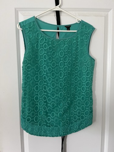 Ann taylor teal sleeveless top - ann,