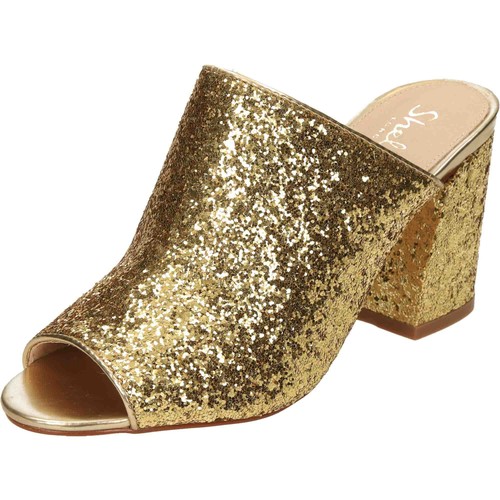 Gold glitter party shoes - gold, slip
