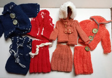 SINDY TRESSY BARBIE:  4 HAND KNITTED SUITS