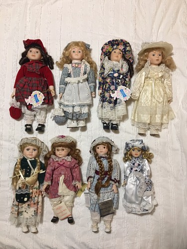 Porcelain dolls each - porcelain, –