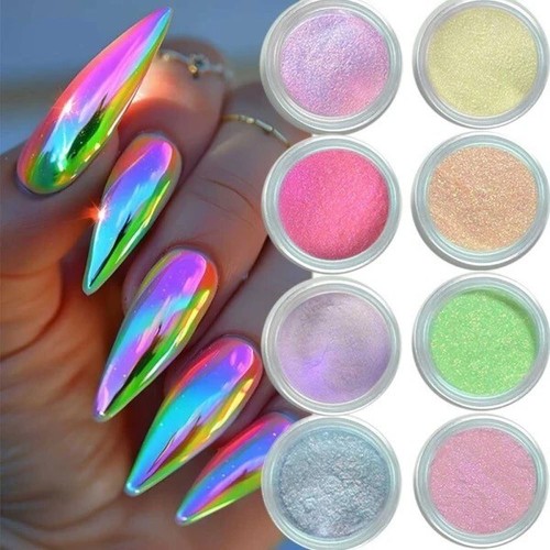 Aurora chrome nail - nail, powder