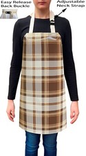 Handmade Tartan Check PVC Coated Wipe Clean Waterproof Aprons - Code: F679-4