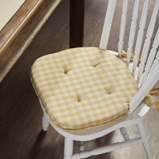 Golden Honey Check Chair Pad
