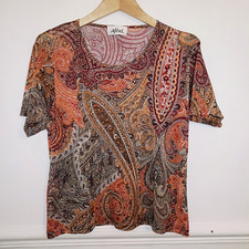 Afibel Womens Top Orange Size