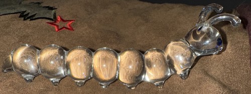Art glass clear caterpillar - glass,