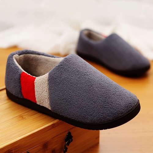 Mens warm slippers full - warm, back