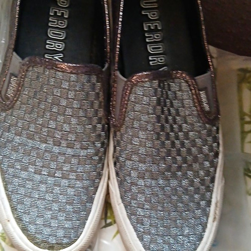 Superdry grey woven - grey, slip-on