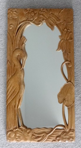 Wooden mirror hand carved - mirror,