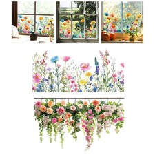 Flower Glass Sticker Static