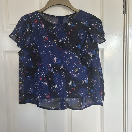 Monki star print sheer ruffle - star,