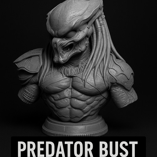 Predator bust printed pla - predator,
